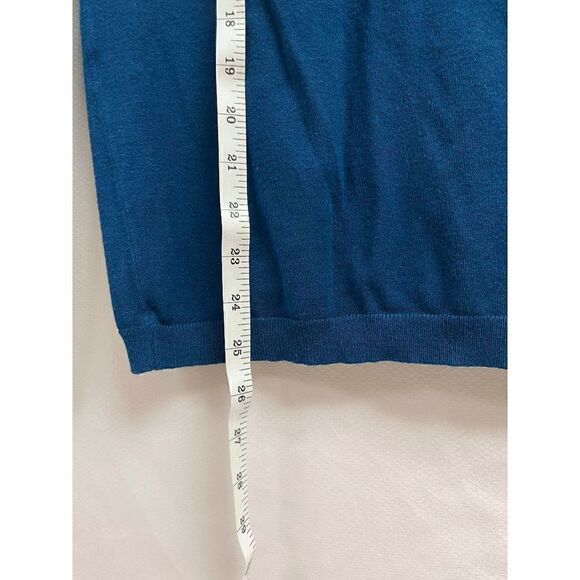 Dressbarn Womens Long Sleeve Front Ruffle Cardigan Sweater Blue Sz M - Picture 6 of 7